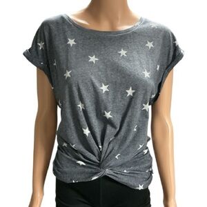 Lucky Brand - NWT - Blue Gray Star Print Short Sleeve Top